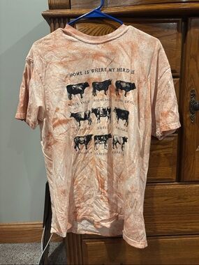 Comfort Colors Peach Tie-Dye Cow Graphic Tee